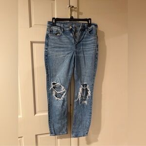 American Eagle Outfitters Light Blue Distressed Ankle Jeans